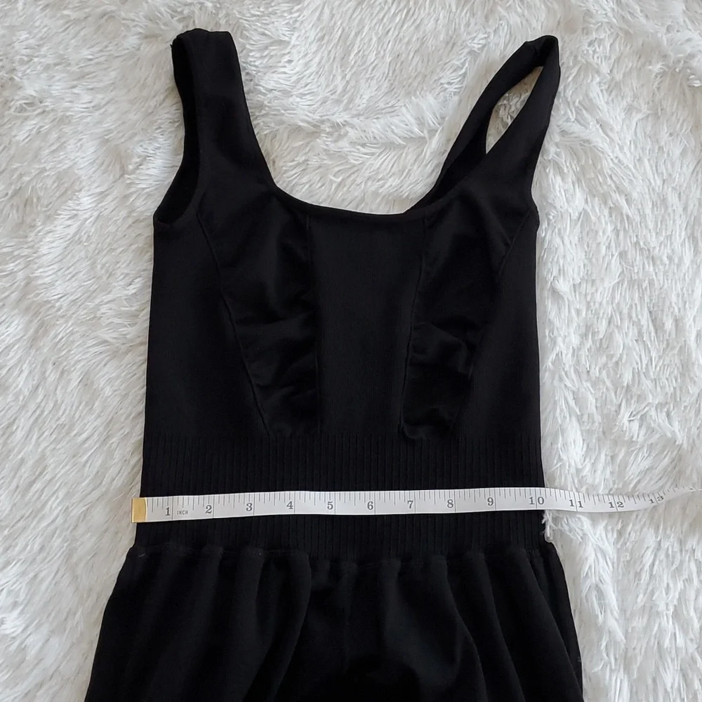 Free People Good Karma Flared Onesie Solid Black - Picture 6 of 13